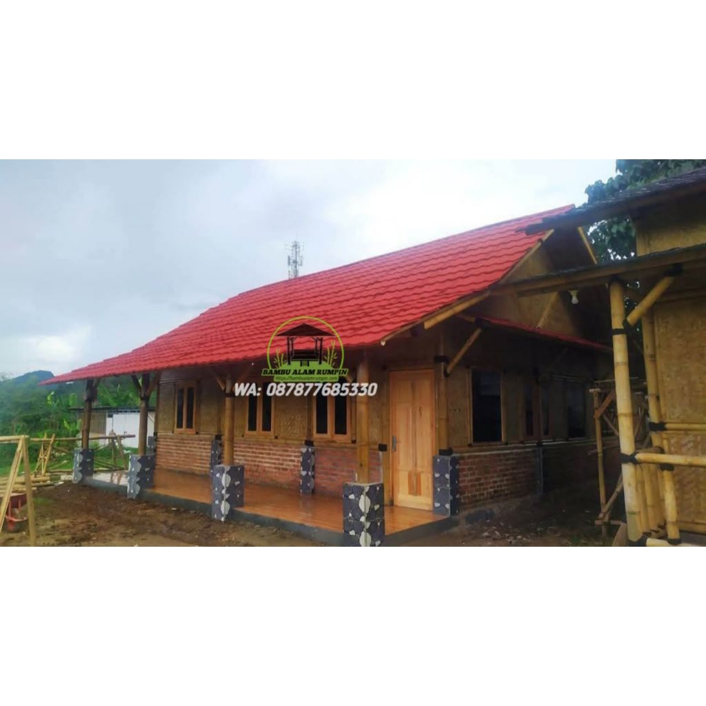 Vila bambu lantai keramik harga per meter