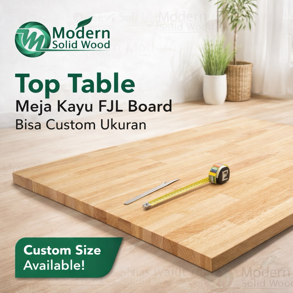 Sentra Kayu - Top Table Meja Kayu FJl Board bisa custom ukuran