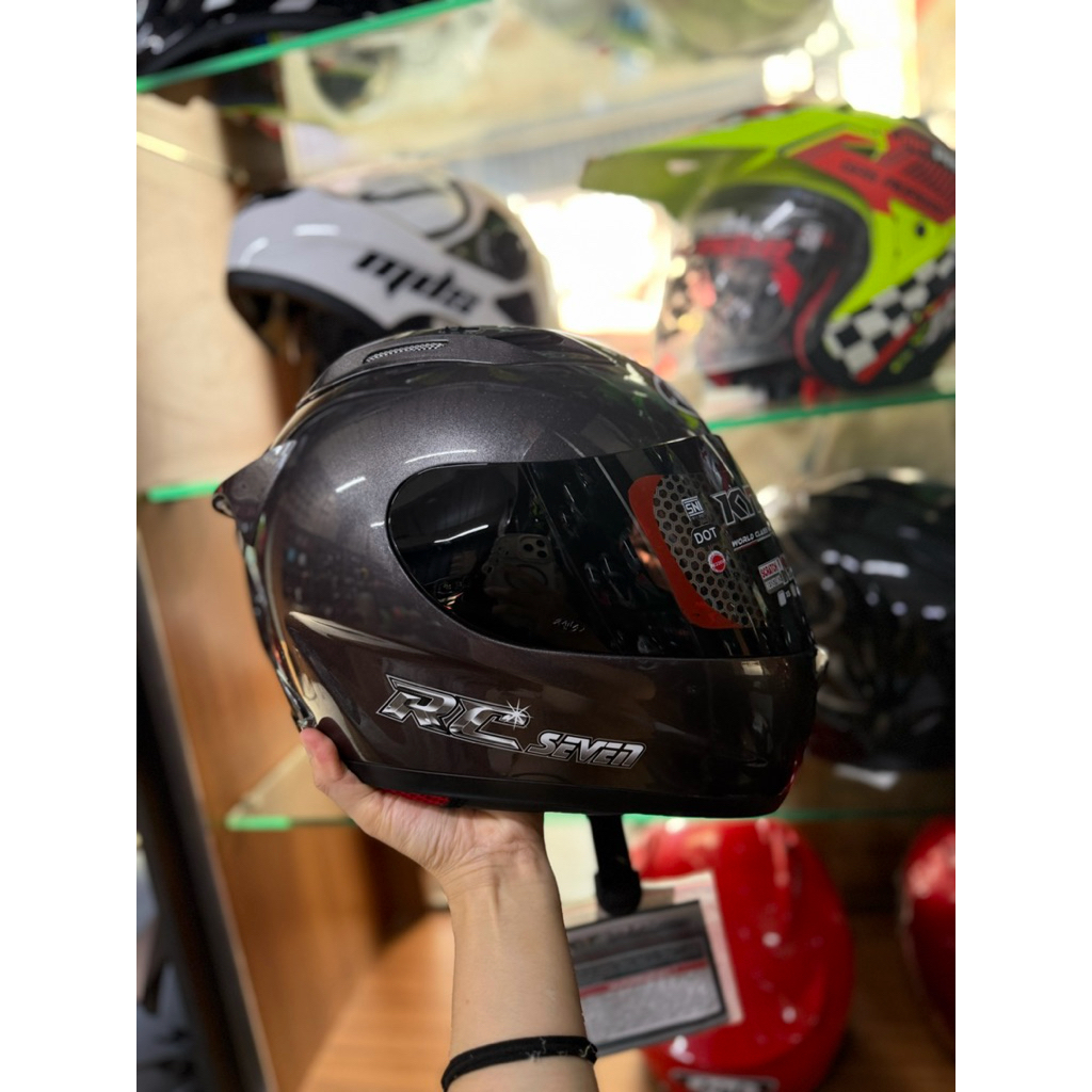 Helm KYT RC Seven Rc7 Solid Gunmetal Grey Glossy