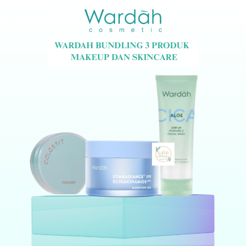 Wardah bundling 3 produk makeup dan skincare || TWC + moist symradiance + Facil wash aloe cica 100 m