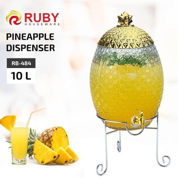 Dispenser Kaca Ruby Rb-484 Pineapple Beverage Dispenser 10L