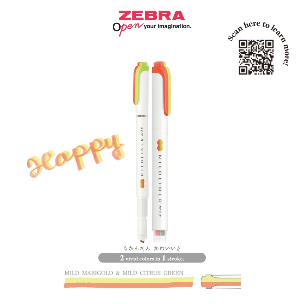 Asaba Stationery-Zebra MildlinerMix/penanda mildliner anak sekolah