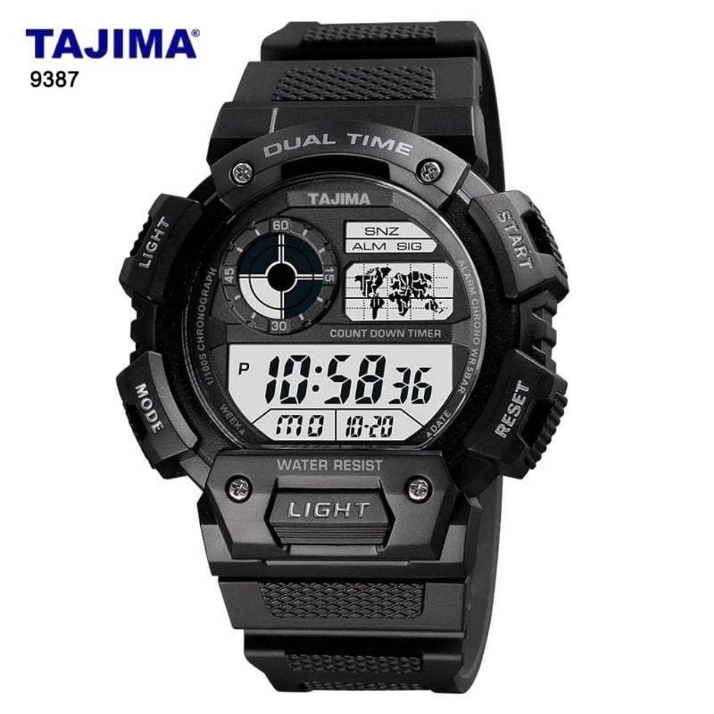 Jam Tangan Pria Digital TAJIMA 9387 - 50M Waterproof