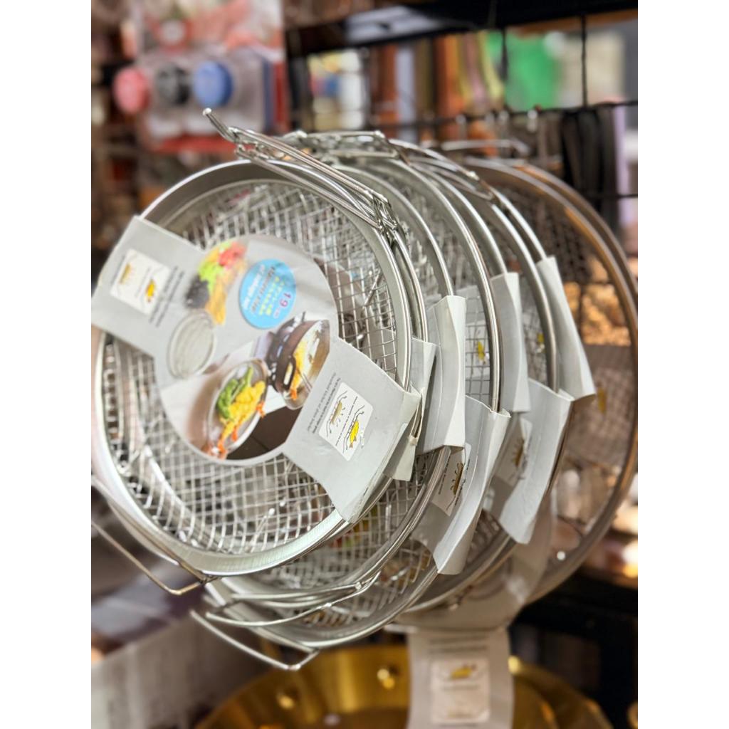 Peniris Gorengan / Tirisan Bulat Stainless / Saringan Minyak / Wadah Gorengan