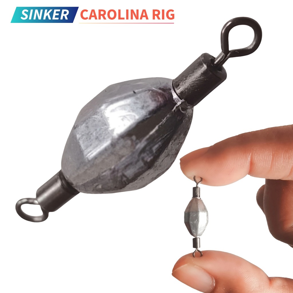 Sinker Carolina Rig Timah Pancing Swivel Putar Anti Kusut Sensitif Cocok Soft Lure Air Tawar Payau