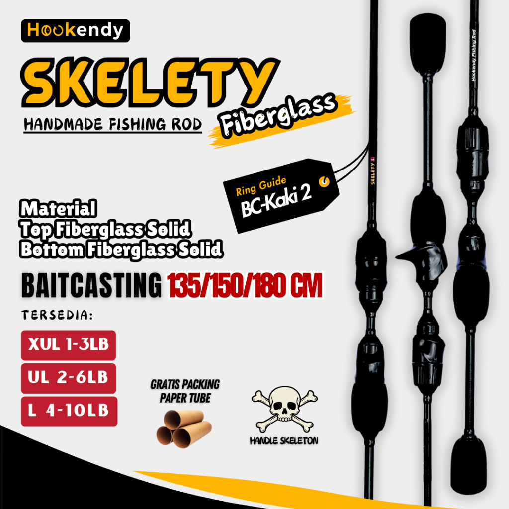 Joran Skelety Fiberglass Baitcasting