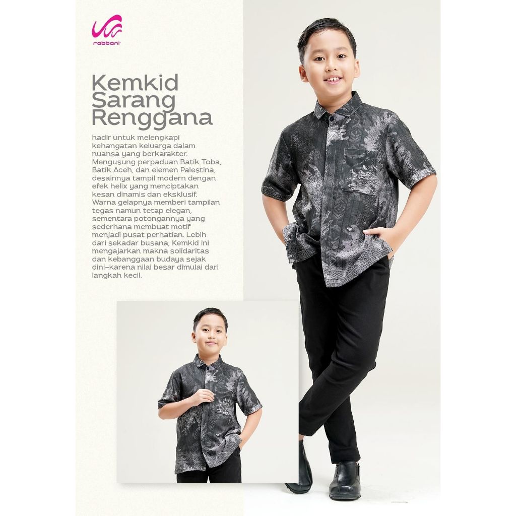 Rabbani - Kemkid Sarang Renggana - Koko anak Sarimbit Rabbani 2026 - Kemeja Koko Anak anak rabbani