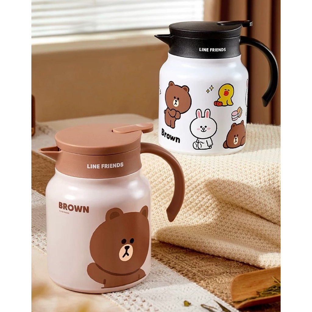 TEKO PITCHER BROWN LINE FRIENDS TEA POT BROWN LINE FRIENDS STAINLESS SUS 316