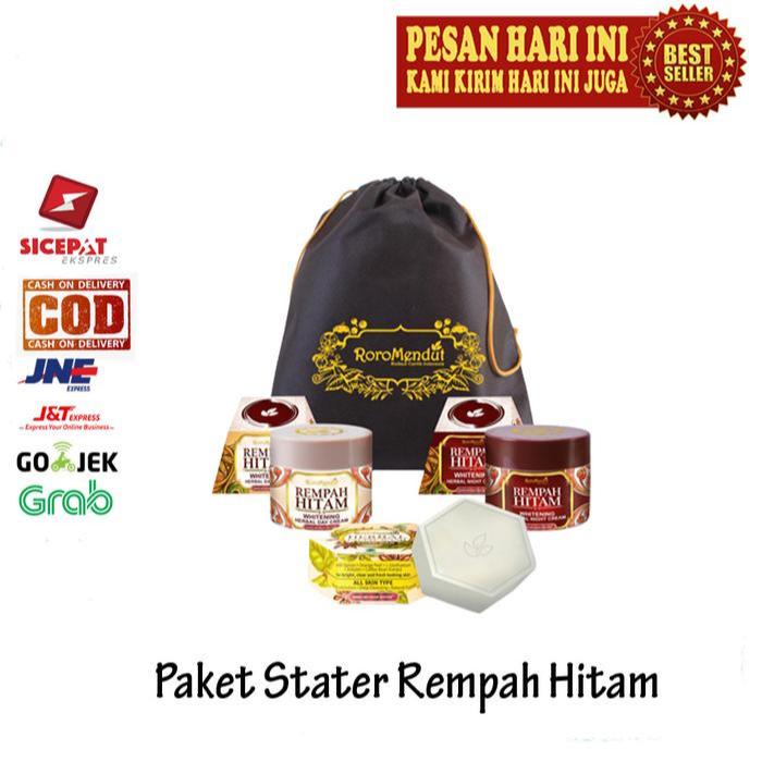 RORO MENDUT STARTER REMPAH HITAM WHITENING PAKET SKINCARE KRIM PEMUTIH