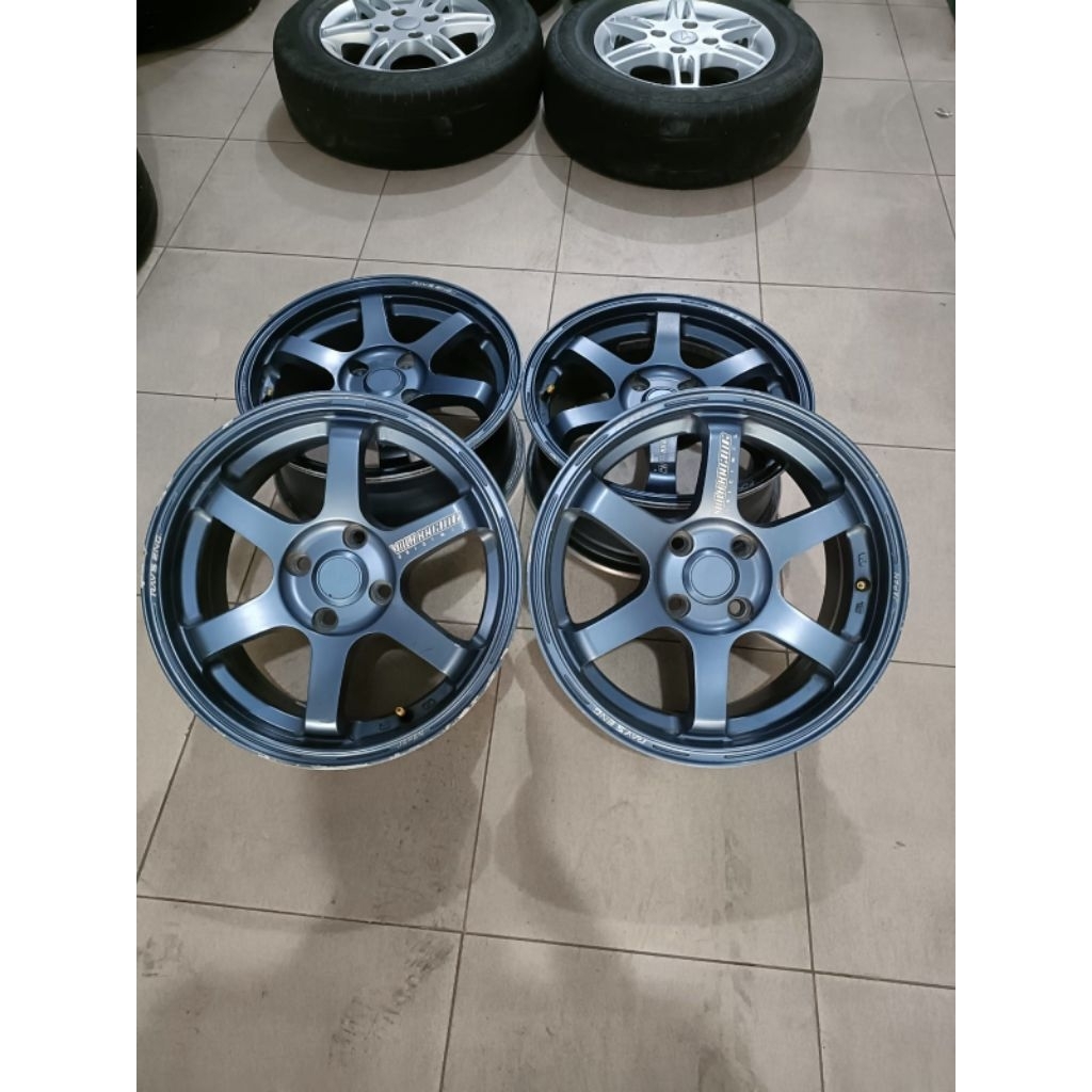 Velg Mobil Second TE37 Ring 15 Lebar 6,5 pcd 4x100 Et38 Kondisi Bagus