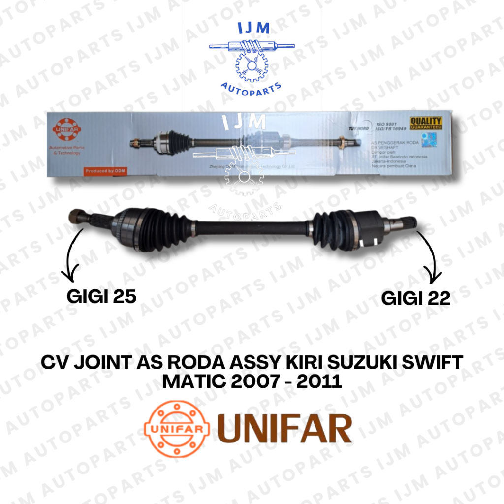 CV Joint As Roda Assy Kiri Suzuki Swift Matic 2007 - 2011 Unifar