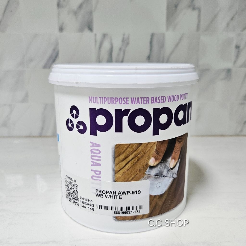 PROPAN AQUA WOOD PUTTY 1KG WHITE / Propan AWP-919 1 KG WB White / Dempul Pelarut Air AWP 919 1L Puti