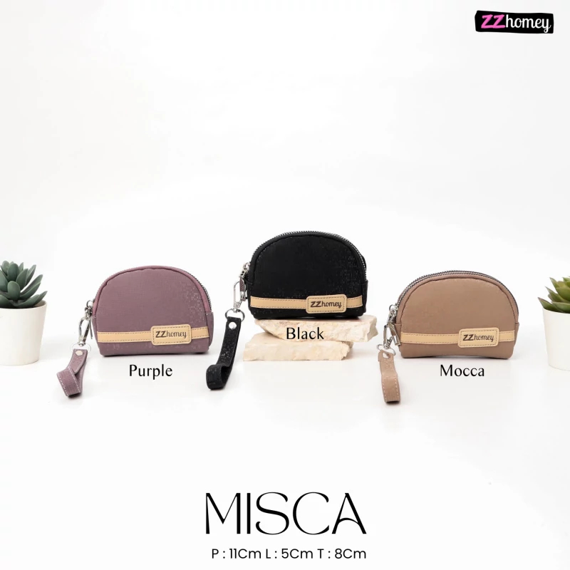 Zzhomey Dompet Koin Misca 2 Resleting Mini Wanita Aesthetic