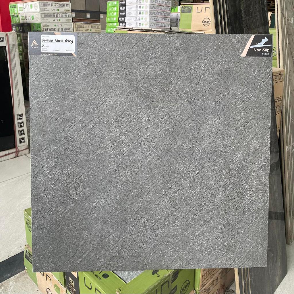 Granit ARNA Ayman Dark Grey 60x60 Anti Slip | Granit Lantai 60x60 Abu Tua Tidak Licin
