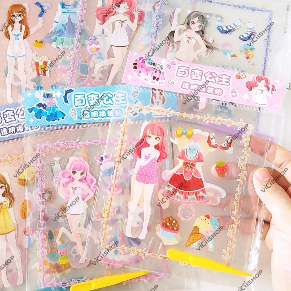 Mainan Stiker Tempel Baju Girl [ Isi 2 Lembar ] | Mainan Stiker Dress Up | Mainan Anak Perempuan