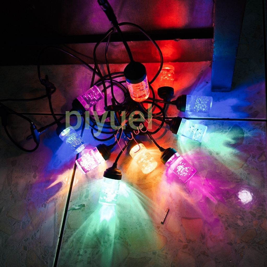 Lampu hias, cafe 10 meter 10 fitting warna warni, colourful