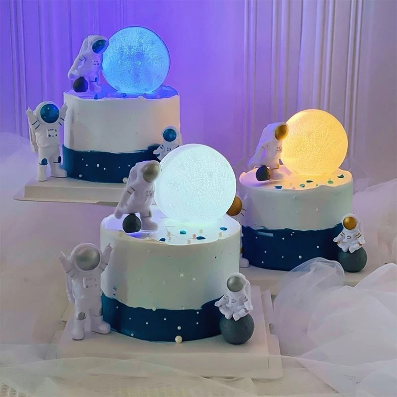 Topper Cake Astronot Luar Angkasa / Dekorasi Ulang Tahun Tema Astronot