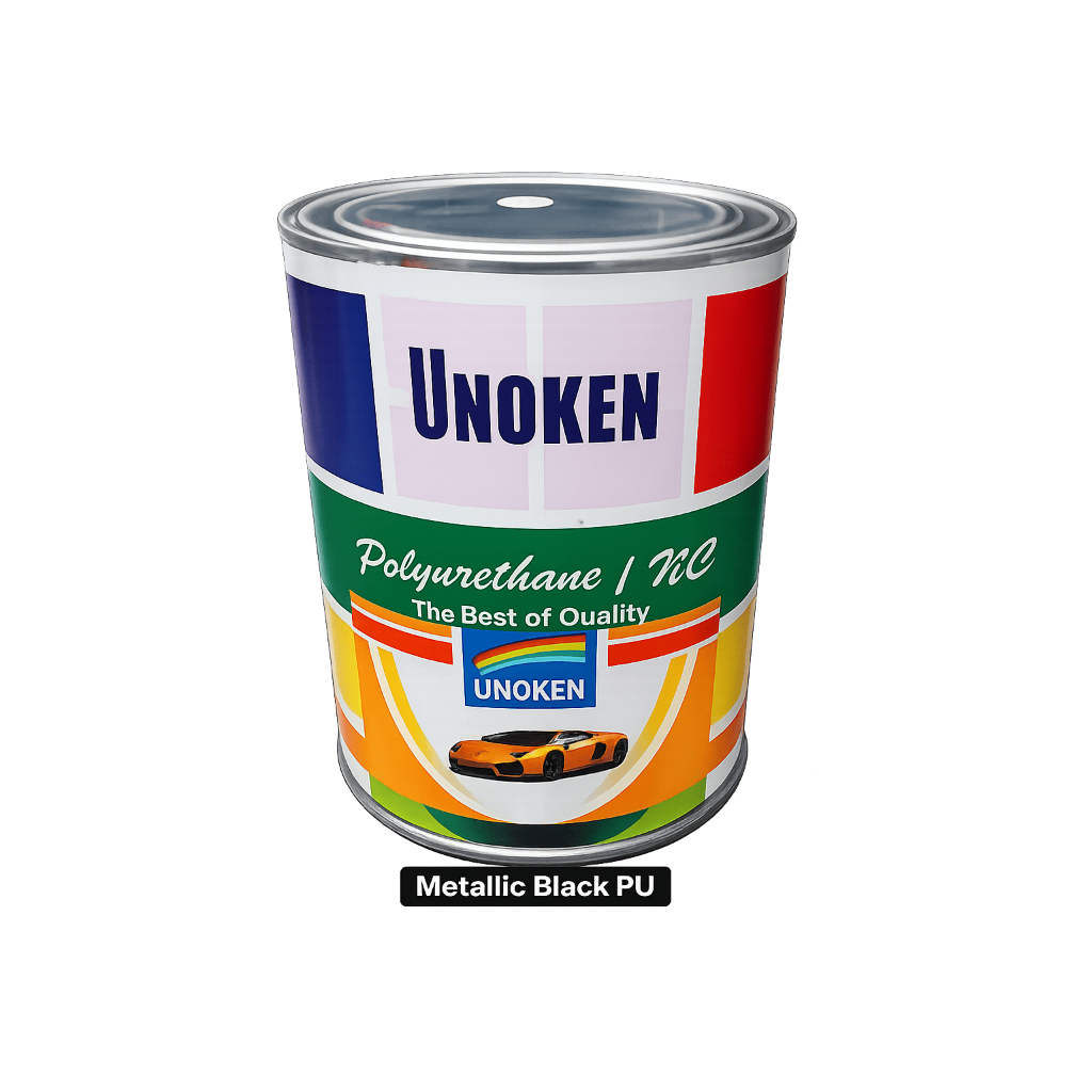 Cat PU UNOKEN Hitam Metallic Black Metallic 500ml High Quality