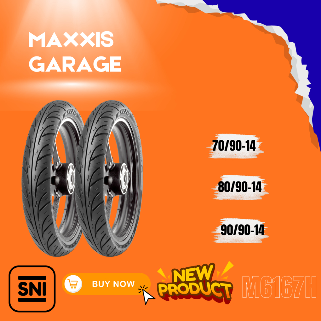 MAXXIS NON TUBLES M6167H / M 6167 H BAN MAXXIS (70/90-14 - 80/90-14 - 90/90-14 ) TUBETYPE / BAN LUAR