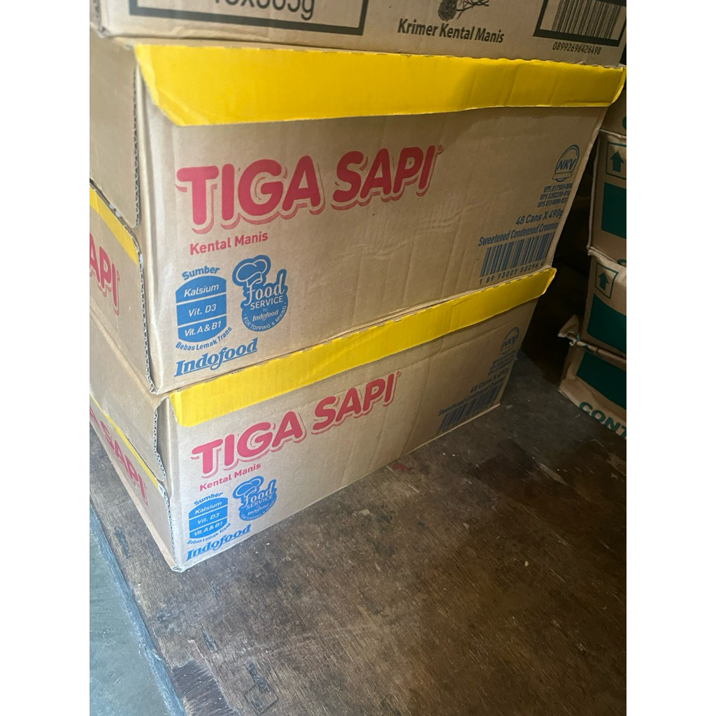 tiga sapi 490gr karton (vanilla / putih) SKM