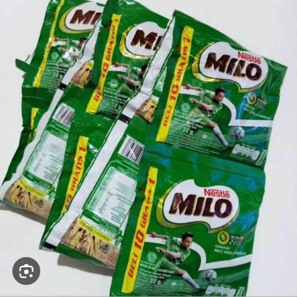 Milo bubuk Kemasan Sachet 22 Gram, 1 Renceng 10 Sachet
