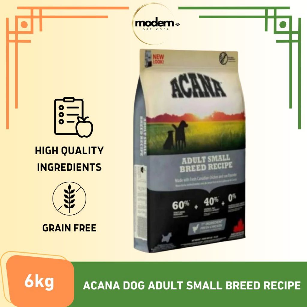 ACANA Dog Adult Small Breed Recipe Makanan Anjing Freshpack 6kg