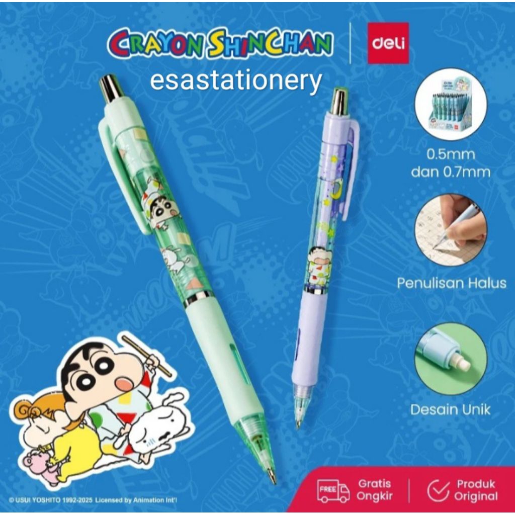 Deli x ShinChan Mechanical Pencil / Pensil Mekanik Besi 0.5mm Limited Edition LB00