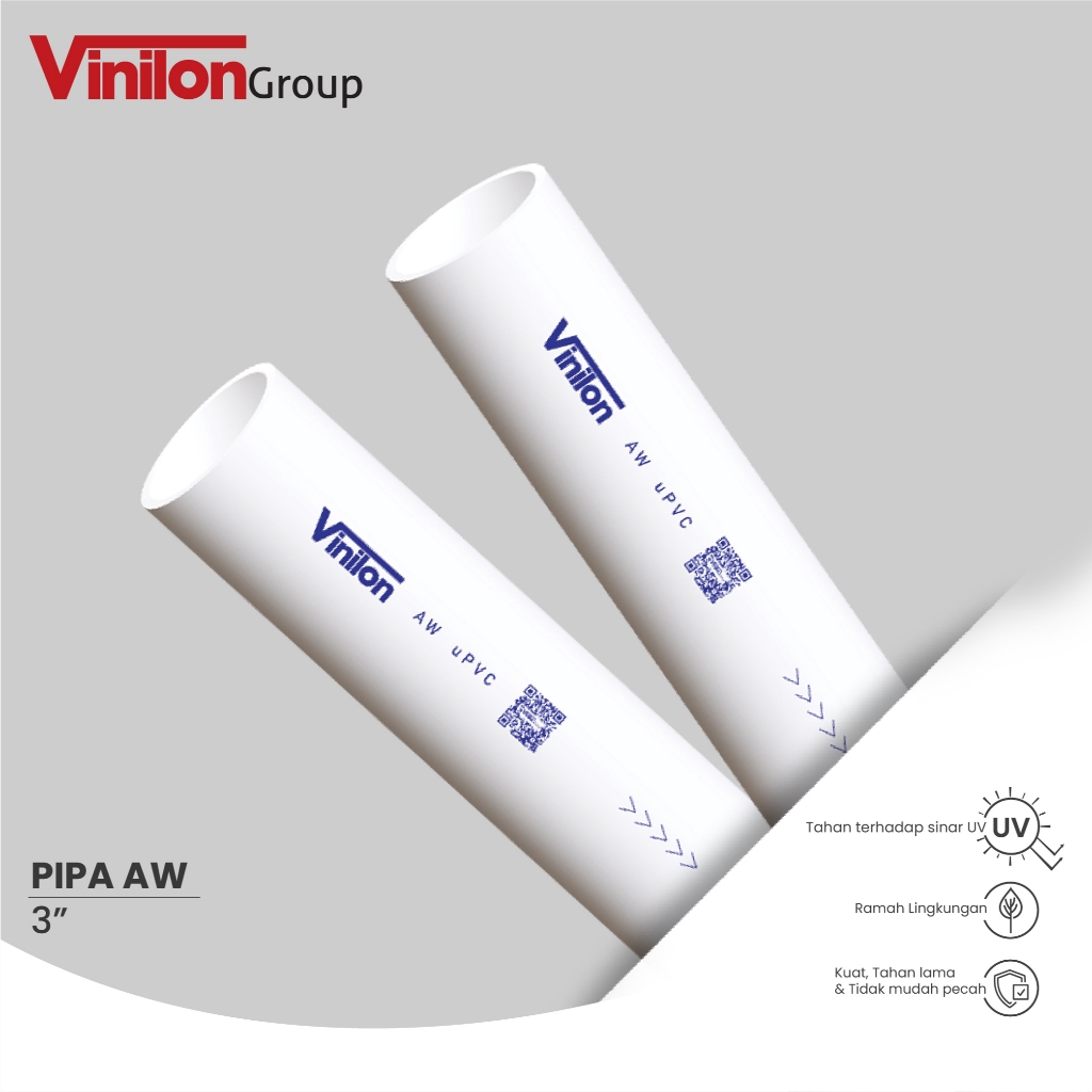 Vinilon Pipa PVC AW 3 Inch 4 Meter