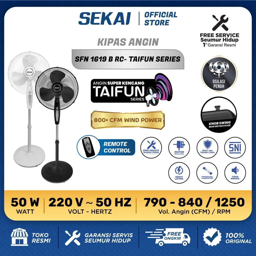 SEKAI Stand Fan SFN 1619 B RC