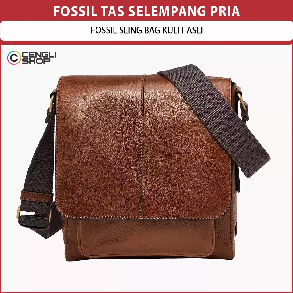 FOSSIL TAS SELEMPANG PRIA FOSSIL SLING BAG KULIT ASLI BRANDED