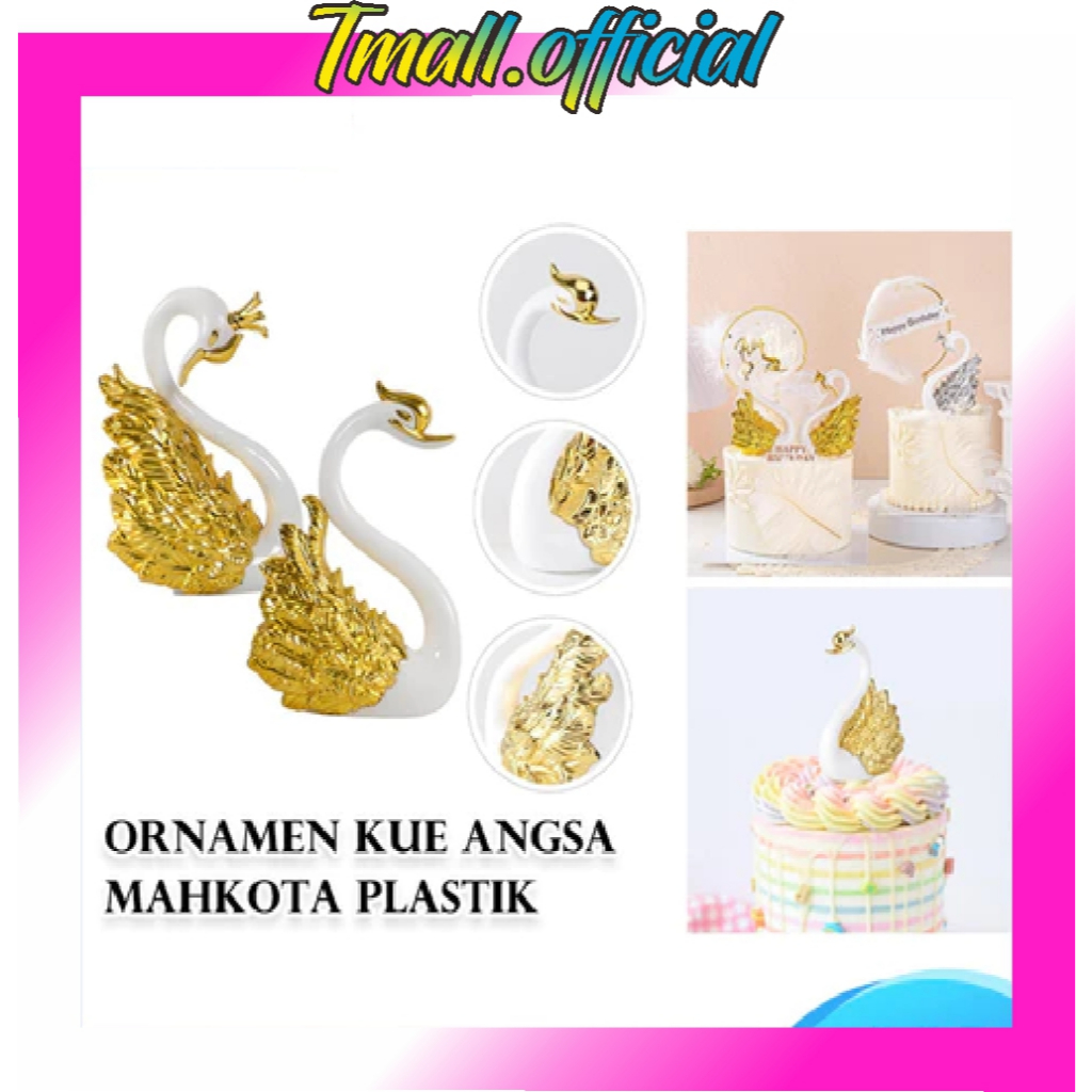 TMALL Hari Valentine Emas dan Perak Mahkota Angsa Cinta Romantis Flamingo Kue Ulang Tahun Pernikahan