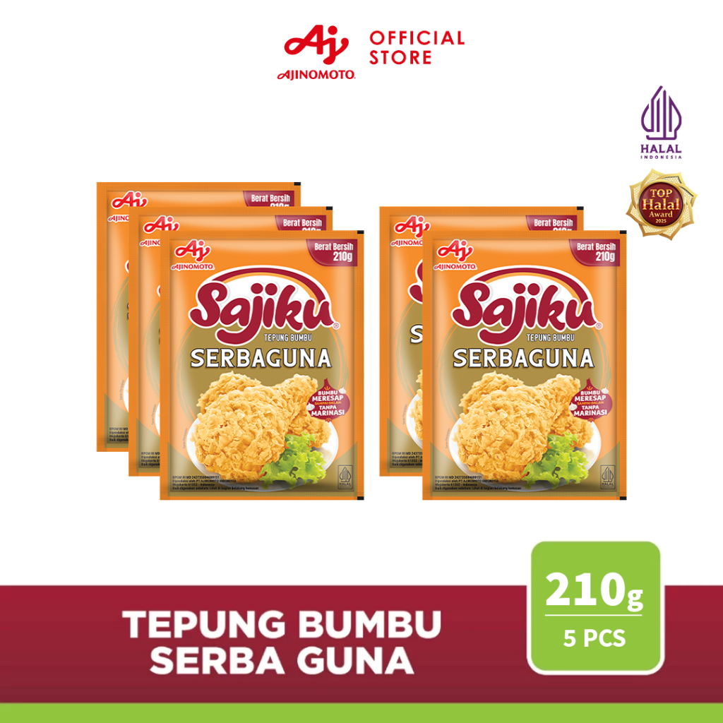 Sajiku® Tepung Bumbu Serba Guna 210G (5pcs) - Renyah , Lezat Berbumbu Dan Praktis