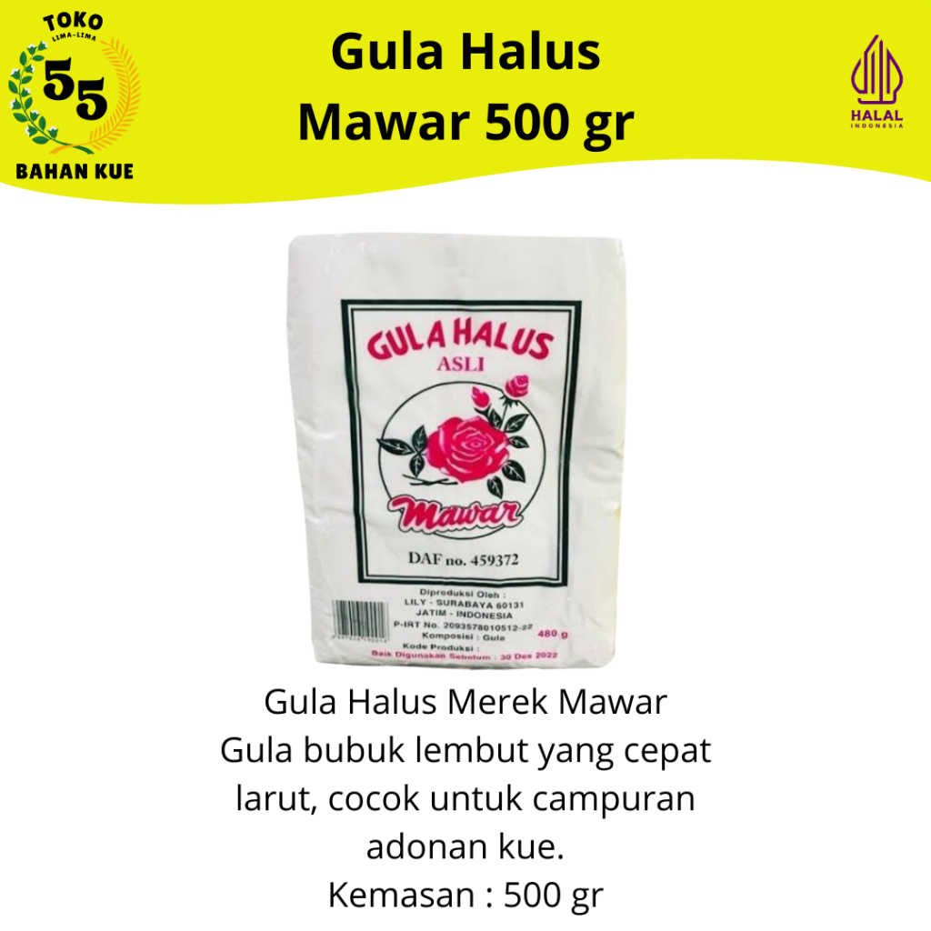 Gula Halus Mawar Kemasan 500 gr