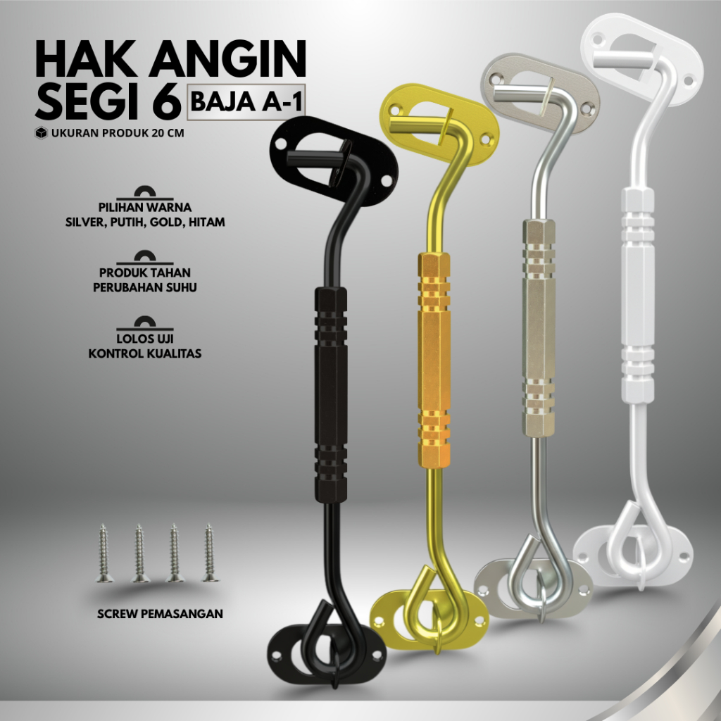 GENZO Hak Angin Cantolan Penyangga Jendela Rumah 20 cm Anti Stainless Anti Karat