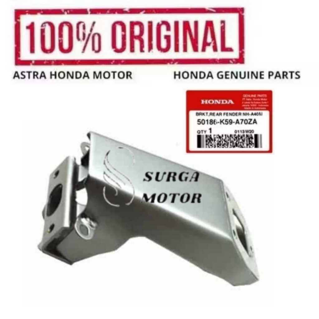 Breket Braket Dudukan Slebor Selebor Spakbor Belakang Motor Honda Vario 150 K59J 50186K59A70ZA 50186