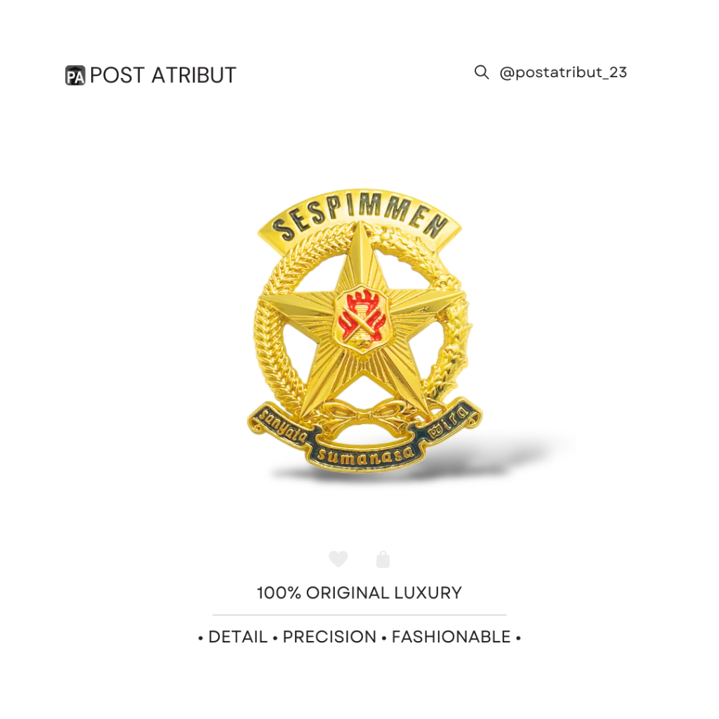 100% LUXURY Pin Sespimmen POLRI / Brevet atau Pin Sespimmen / Kepolisian RI / Atribut PDH atau PDU /