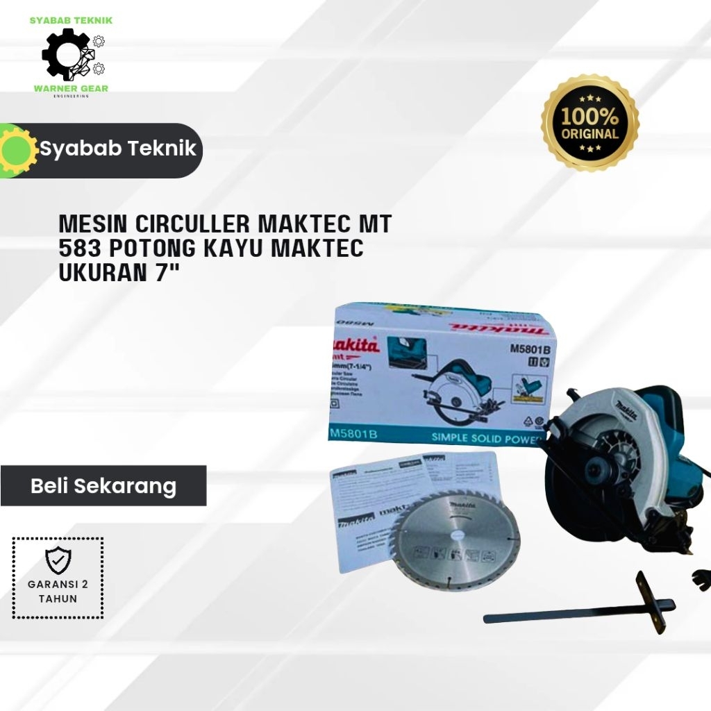 mesin circuller maktec mt 583 potong kayu maktec ukuran 7"