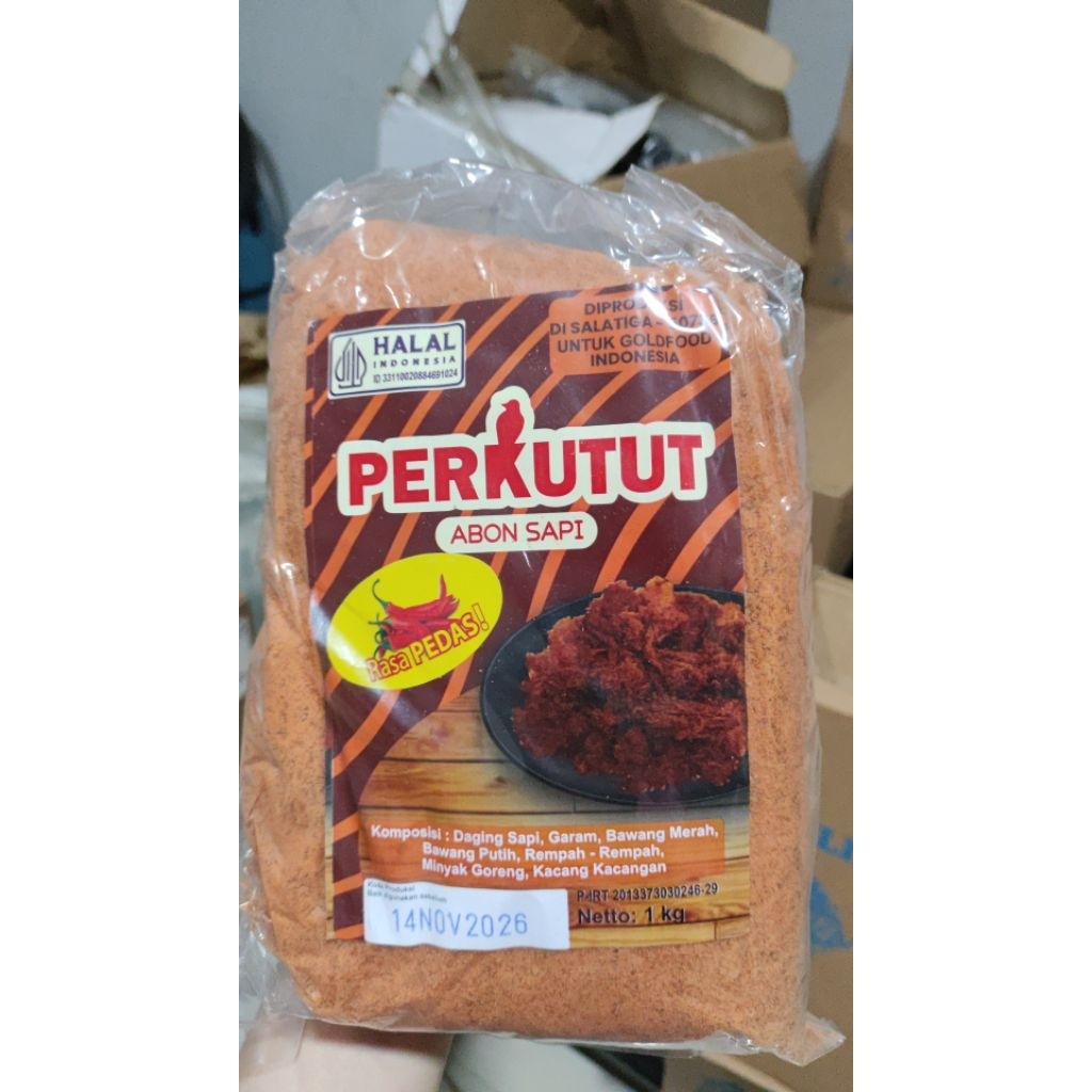 abon sapi perkutut pedas 1kg