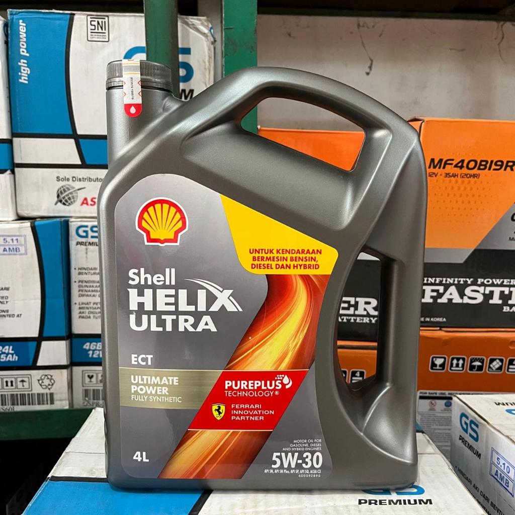 Oli Shell Helix Ultra SQ ECT 5W-30 Full Synthetic | 4 Liter (Untuk Mobil Bensin, Diesel & Hybrid)