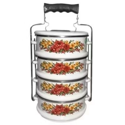 RANTANG ENAMEL JUMBO MASPION 24 CM/4 / RANTANG PIKNIK BESAR SUSUN 4