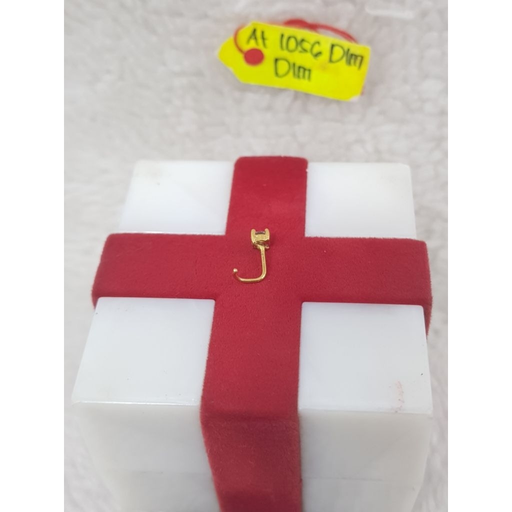 AT1056DLM Tindik hidung piercing model permata simple emas kuning asli berat 0.150 kadar 8k 375%