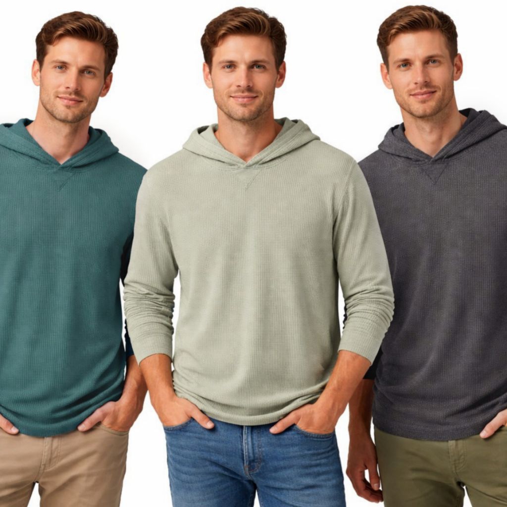 Edd*e B*uer Men’s Waffle Knit Thermal Hoodie / Hoodie pria original branded / hoodie t.shirt pria te