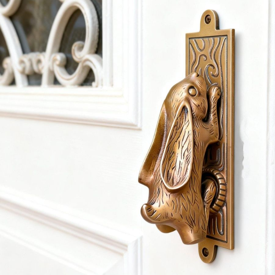 Ketukan Pintu Rumah Mewah Kuningan Antik Model Kelinci