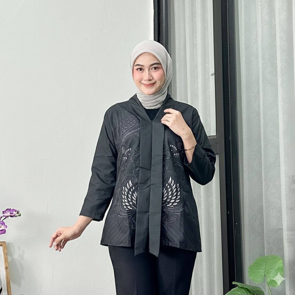 Blouse Batik Atasan Batik Wanita Blus Batik Cendrawasih Blarak Kipas