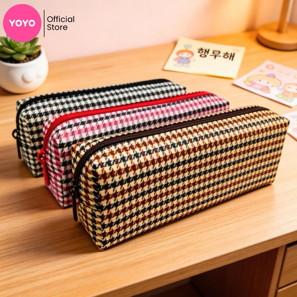 Tempat Pensil Aesthetic Tempat Pensil Korean Style KOTAK KOTAK Tempat Pensil Unik