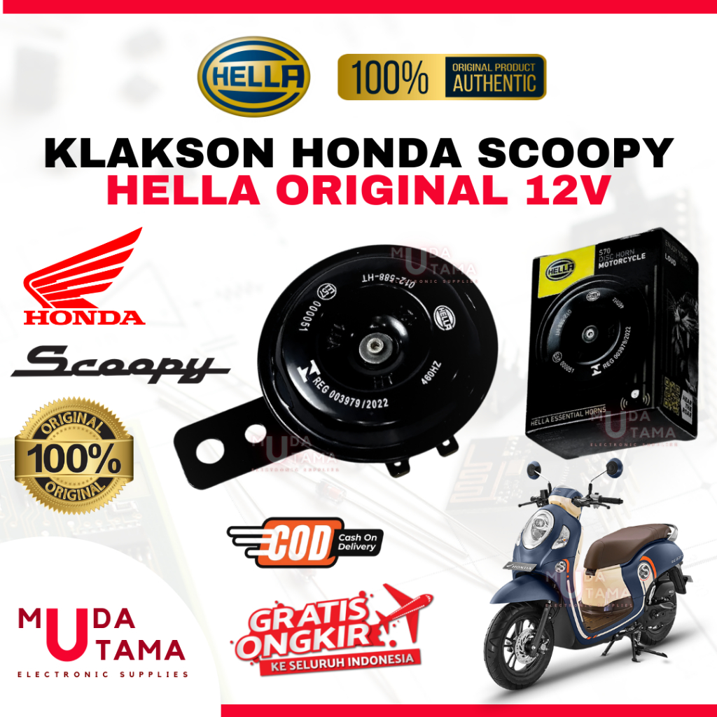 Klakson HONDA SCOOPY - ORIGINAL HELLA | Klakson Motor HONDA SCOOPY | Klakson SCOOPY Original HELLA |