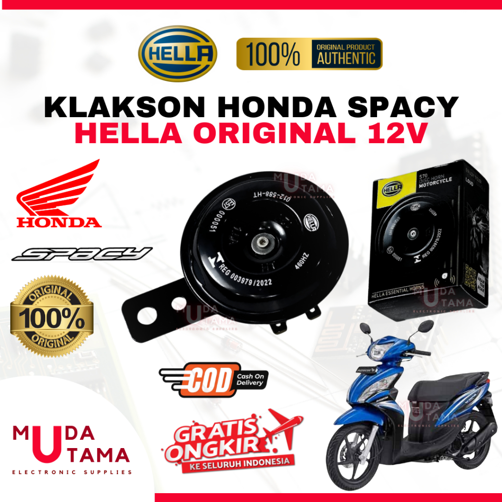 Klakson HONDA SPACY - ORIGINAL HELLA | Klakson Motor HONDA SPACY | Klakson SPACY Original HELLA | Kl