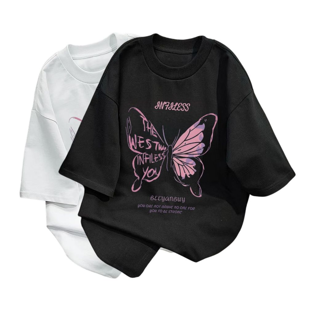 INFILESS T-shirt Butterfly Pink Kupu Aesthetic - Kaos Unisex
