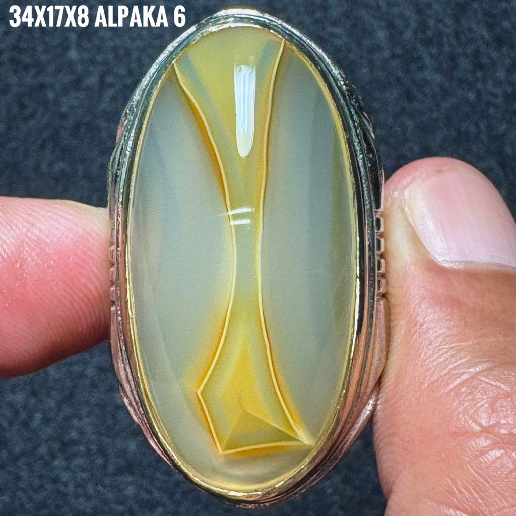 Cincin Batu Akik Natural Lam Alif