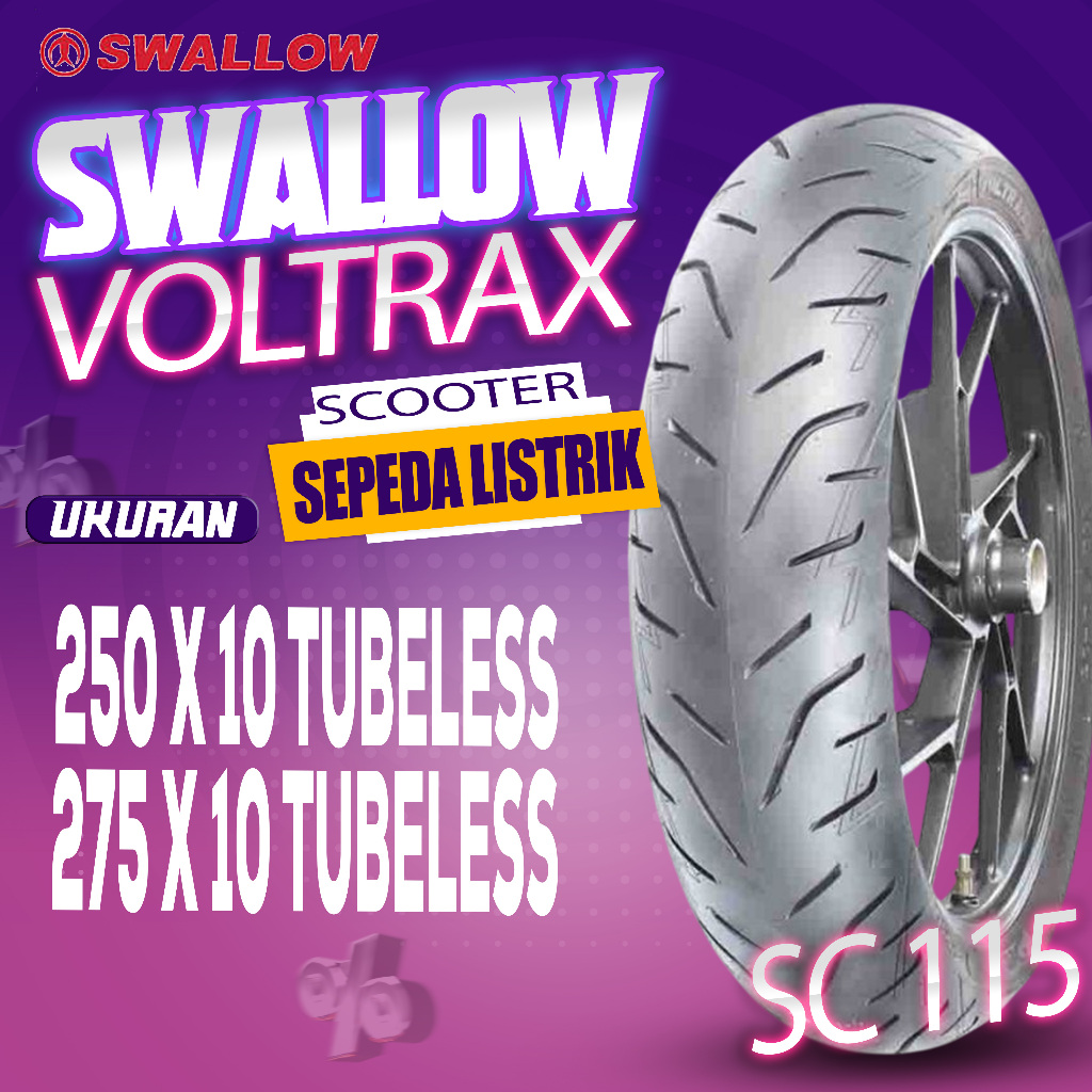 BAN SWALLOW VOLTRAX/BAN RING 10/TUBELESS (SEPEDA LISTRIK)